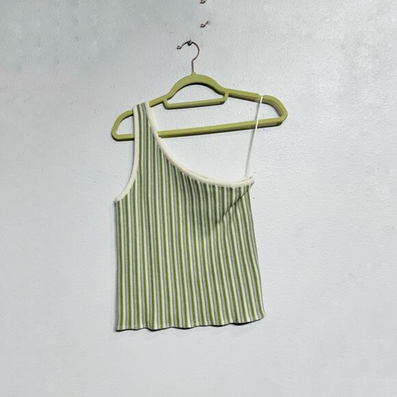 Yllw The Label Wyla Colorblock Stripe Milly Knit One Shoulder Tank Top Sz M - Picture 2 of 14